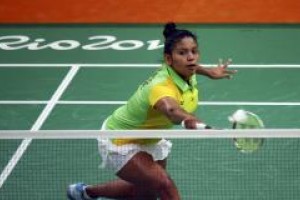 Brasileira Lohaynny Vicente perde no badminton para a indiana Saina Nehwal | Reuters/Marcelo del Pozo/Direitos Reservados