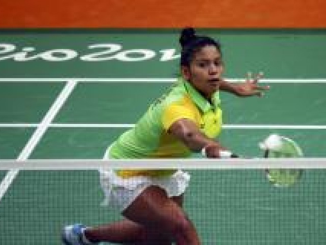 Brasileira Lohaynny Vicente perde no badminton para a indiana Saina Nehwal