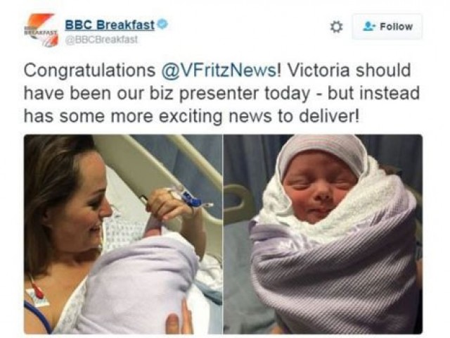 Apresentadora da BBC entra em trabalho de parto logo após sair do ar